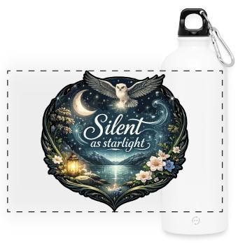 Silencieux comme la lumière des étoiles - Gourde panoramique avec mousqueton 750 ml - blanc - Devant