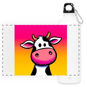 vache - Gourde panoramique avec mousqueton 750 ml - blanc - Devant