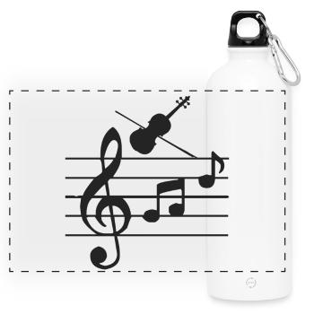 Strings - Panoramic Drinks Bottle with Carabiner 750 ml - white - Front