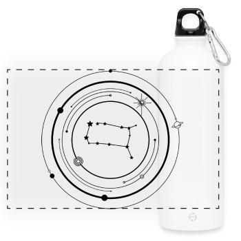 Gemini Zodiac - Panoramic Drinks Bottle with Carabiner 750 ml - white - Front