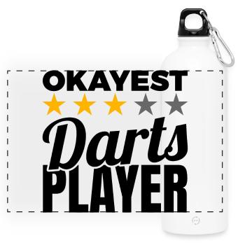Funny dart player - Panoramic Drinks Bottle with Carabiner 750 ml - white - Front