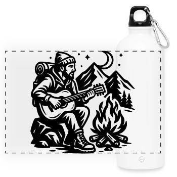 Feu de camp - Gourde panoramique avec mousqueton 750 ml - blanc - Devant