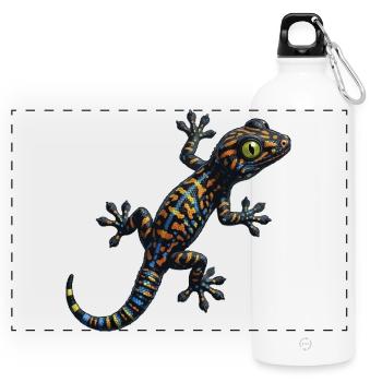 Escalade de gecko - Gourde panoramique avec mousqueton 750 ml - blanc - Devant