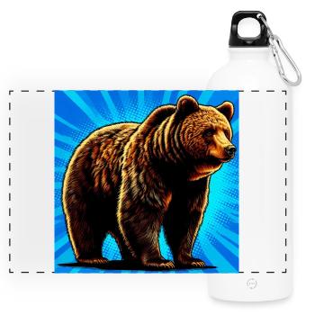 Bär - Panorama Trinkflasche mit Karabiner 750 ml - Weiß - Vorne