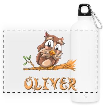 Owl Oliver - Panoramic Drinks Bottle with Carabiner 750 ml - white - Front