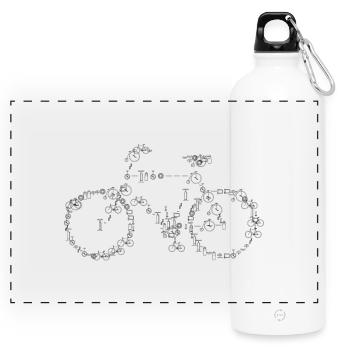 Art du vélo - Gourde panoramique avec mousqueton 750 ml - blanc - Devant