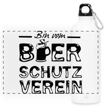 Bier Spruch Sprüche lustig Geschenk - Panorama Trinkflasche mit Karabiner 750 ml - Weiß - Vorne