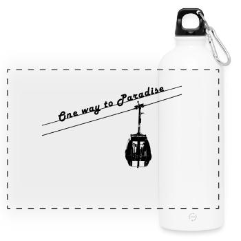 Ski Snowboard Skiers Ski Jumper Gift - Panoramic Drinks Bottle with Carabiner 750 ml - white - Front