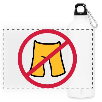 keine hose anziehen kurze shorts verboten schild z - Panorama Trinkflasche mit Karabiner 750 ml - Weiß - Vorne
