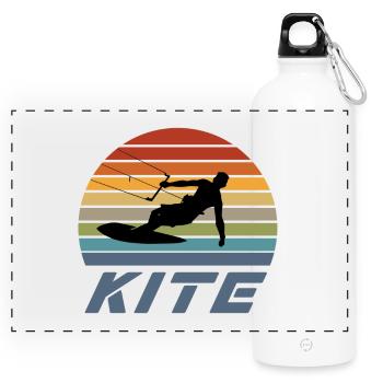 Kite Design - Panorama Trinkflasche mit Karabiner 750 ml - Weiß - Vorne