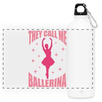 Ballet dancer - Panoramic Drinks Bottle with Carabiner 750 ml - white - Front