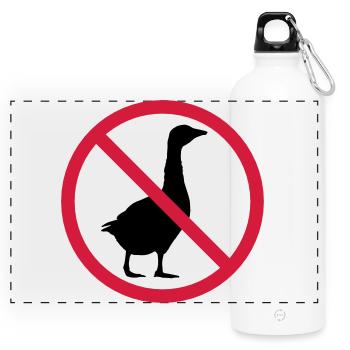 Goose forbidden sign - Panoramic Drinks Bottle with Carabiner 750 ml - white - Front