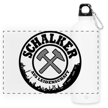 Gelsenkirchen Schalke Leidenschaft Farbe änderbar - Panorama Trinkflasche mit Karabiner 750 ml - Weiß - Vorne