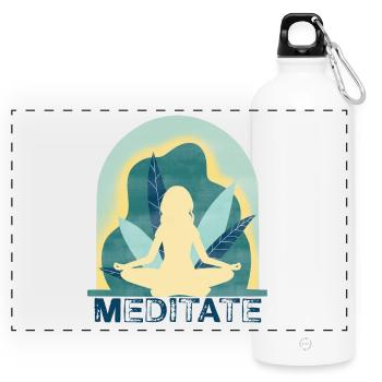Yoga - Panoramic Drinks Bottle with Carabiner 750 ml - white - Front