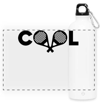Cooler Spruch Padel Padelspiel Sportart Schläger - Panorama Trinkflasche mit Karabiner 750 ml - Weiß - Vorne