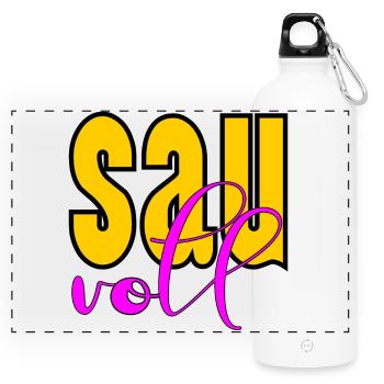 SPRUCH SAUVOLL - Panorama Trinkflasche mit Karabiner 750 ml - Weiß - Vorne