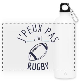 j peux pas j ai rugby - Gourde panoramique avec mousqueton 750 ml - blanc - Devant