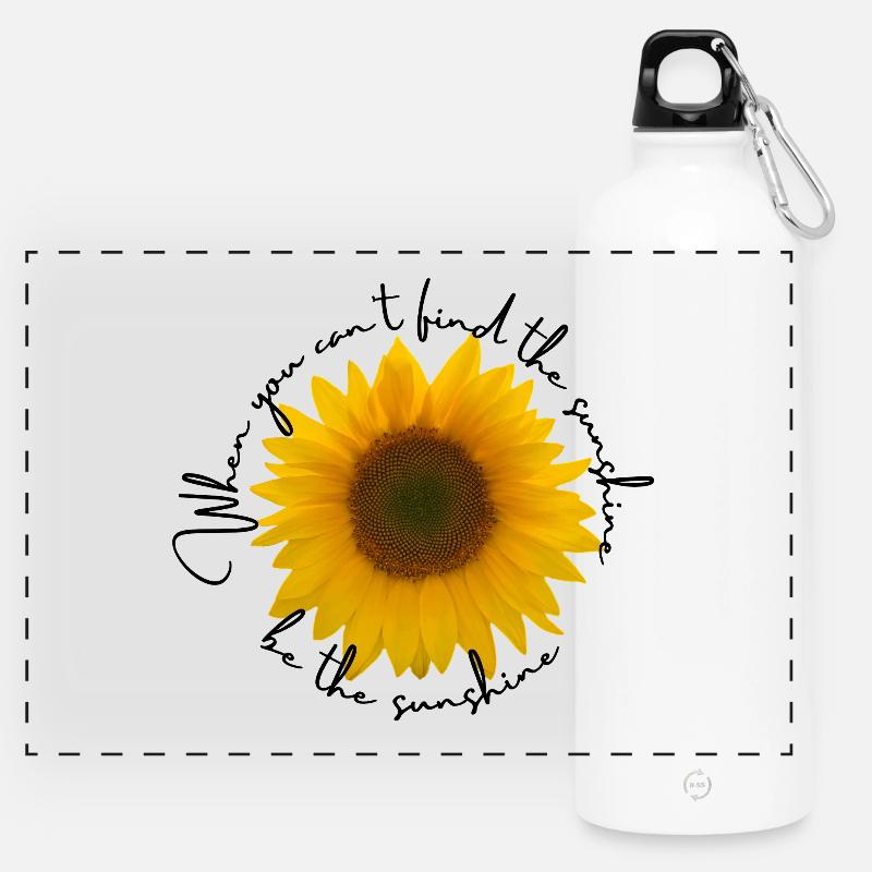 Be the sunshine - Panoramic Drinks Bottle with Carabiner 750 ml - white