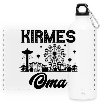 Kirmes Oma Jahrmarkt Rummel Volksfest - Panorama Trinkflasche mit Karabiner 750 ml - Weiß - Vorne