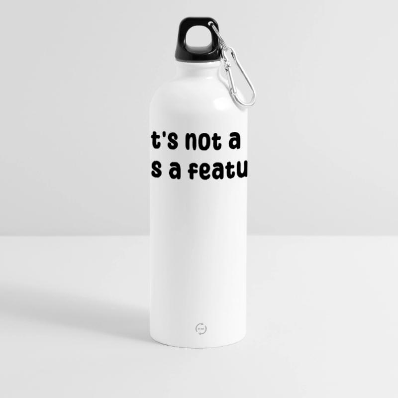 Developer Geek Bugs Code Computer Science Statement Panoramic Drinks Bottle with Carabiner 750 ml