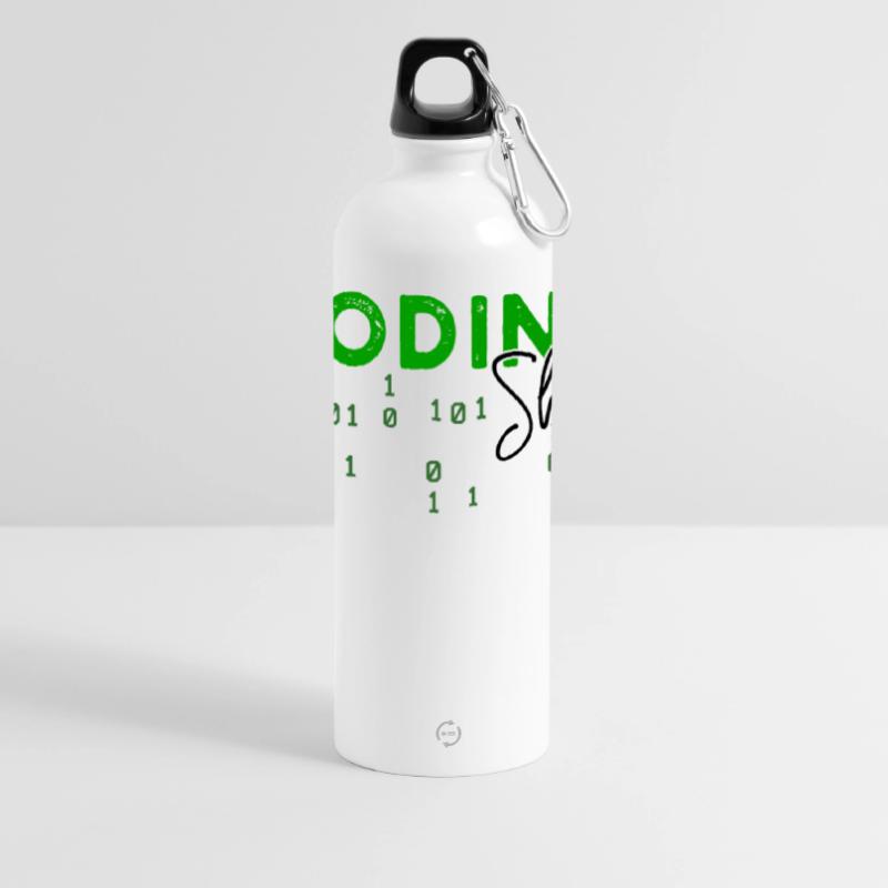 Coden Developer Programmer Web Developer Saying Panoramic Drinks Bottle with Carabiner 750 ml