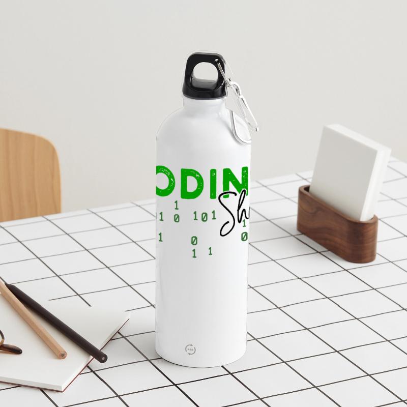 Coden Developer Programmer Web Developer Saying Panoramic Drinks Bottle with Carabiner 750 ml