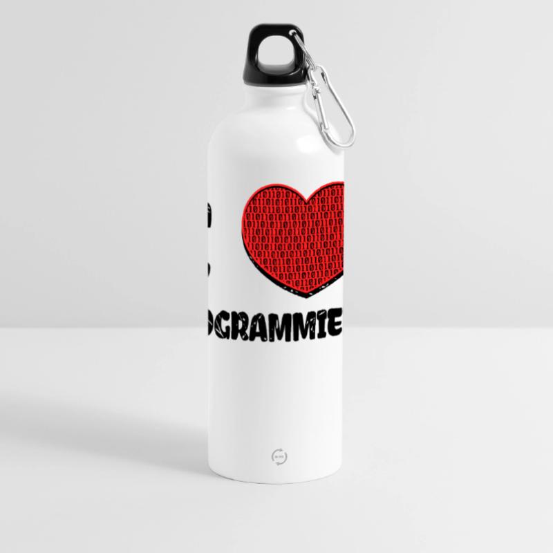Developer Heart Web Developer Statement Computer Panoramic Drinks Bottle with Carabiner 750 ml