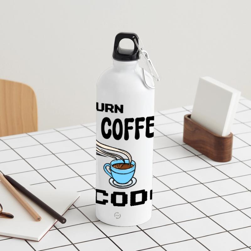 Programmeur de code Scripting Statement Développeur Gourde panoramique avec mousqueton 750 ml