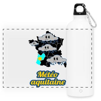 Aquitaine Wetter - Panorama Trinkflasche mit Karabiner 750 ml - Weiß - Vorne