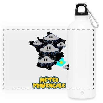Provenzalisches Wetter - Panorama Trinkflasche mit Karabiner 750 ml - Weiß - Vorne