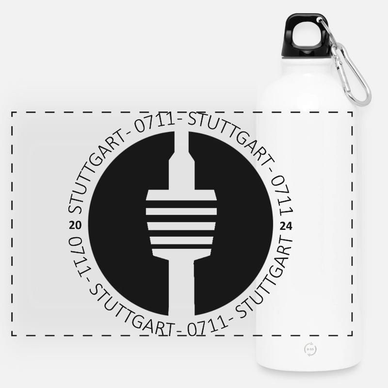 Stuggi 0711 - Panoramic Drinks Bottle with Carabiner 750 ml - white