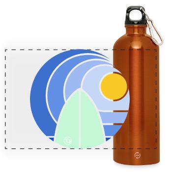 Surf Sundowner III (clean) - Panoramic Drinks Bottle with Carabiner 750 ml - burnt orange - Front