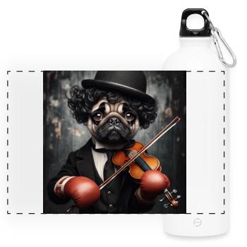 Clown Triste - Gourde panoramique avec mousqueton 750 ml - blanc - Devant