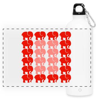 ELEPHANT - Panoramic Drinks Bottle with Carabiner 750 ml - white - Front
