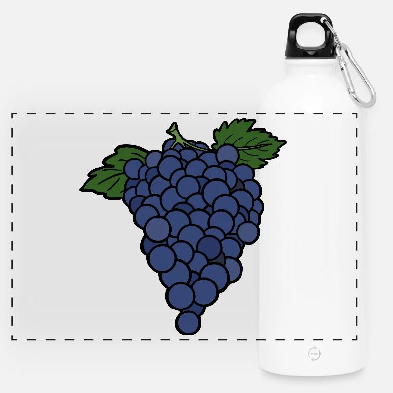 Delicious Fruit Grape - Panoramic Drinks Bottle with Carabiner 750 ml - white