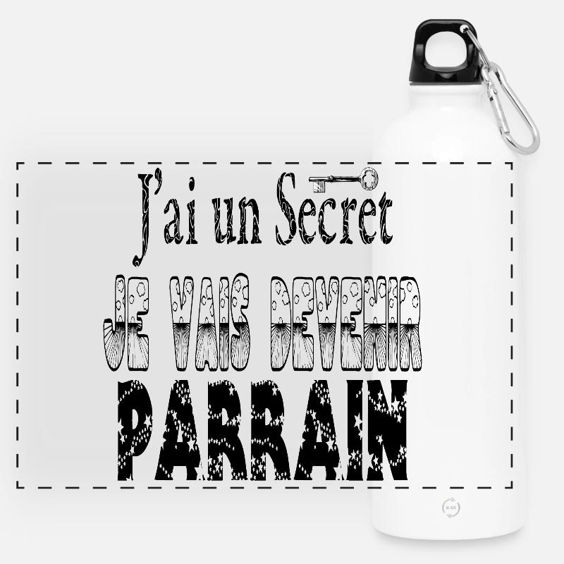 I have a secret I'm going to become a godfather - Panoramic Drinks Bottle with Carabiner 750 ml - white