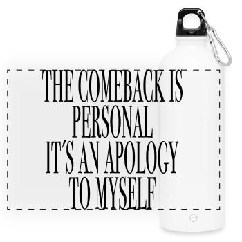 Mindset Comeback Apology - Panoramic Drinks Bottle with Carabiner 750 ml - white - Front