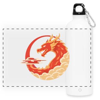 Balançoire Dragon Ardent - Chinese Design Dragon - Gourde panoramique avec mousqueton 750 ml - blanc - Devant