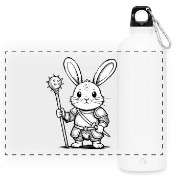 Chevalier Lapin - Logo Lapin Cool - Gourde panoramique avec mousqueton 750 ml - blanc - Devant