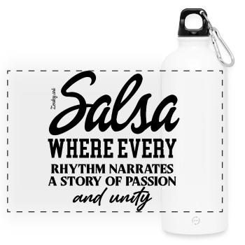 Piste de danse salsa Cuba Latin Vibes Chemise - Gourde panoramique avec mousqueton 750 ml - blanc - Devant