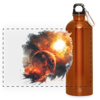 Planetary Cosmos Firestorm - Panoramic Drinks Bottle with Carabiner 750 ml - burnt orange - Front