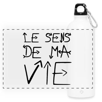 LE SENS DE MA VIE !  - Gourde panoramique avec mousqueton 750 ml - blanc - Devant