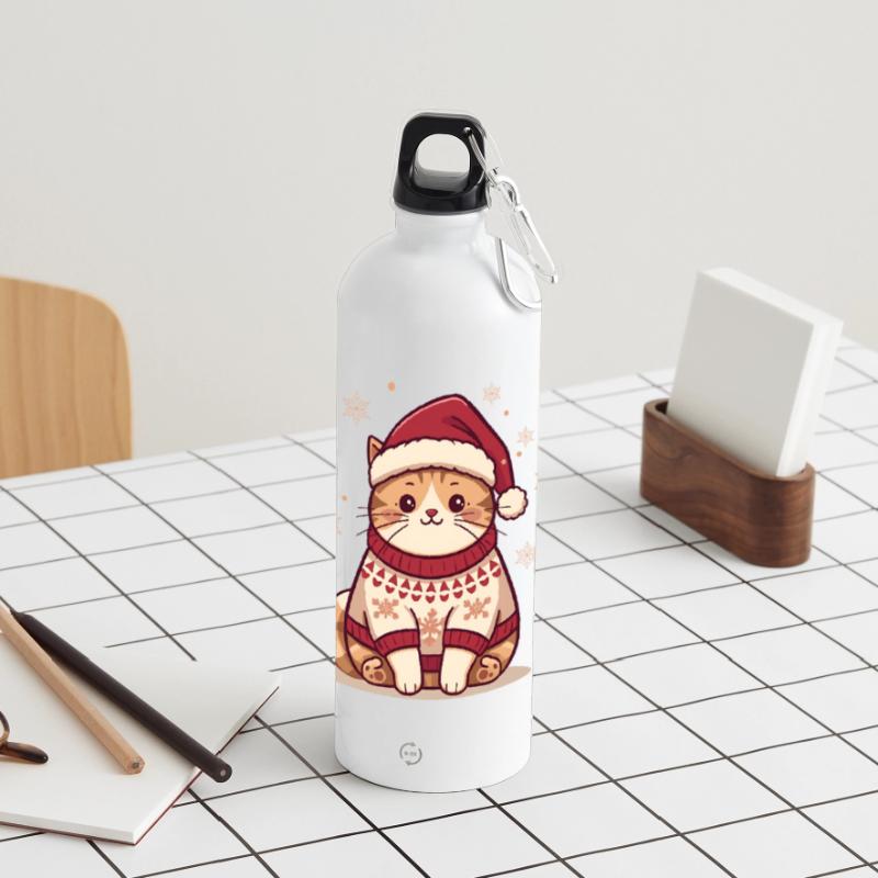 Conception de pull de Noël confortable pour chat Gourde panoramique avec mousqueton 750 ml