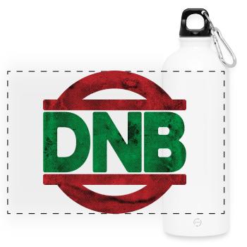 DnB Vibe Stempel RotGrün - Panorama Trinkflasche mit Karabiner 750 ml - Weiß - Vorne