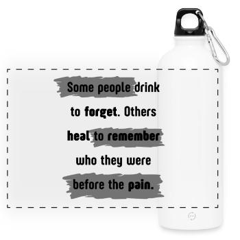Heal To Remember design - Panoramic Drinks Bottle with Carabiner 750 ml - white - Front