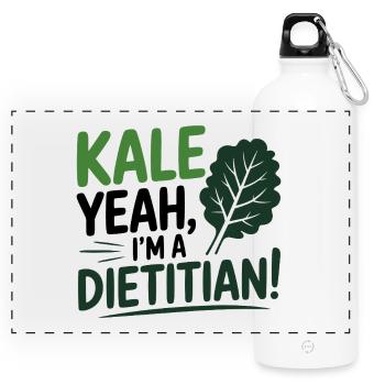 KALE YEAH I'M A DIETITIAN Nutrition Professional  - Panoramic Drinks Bottle with Carabiner 750 ml - white - Front