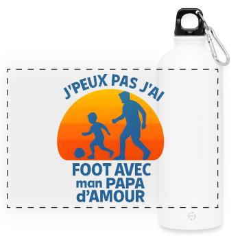 Foot avec Papa d'amour - Gourde panoramique avec mousqueton 750 ml - blanc - Devant