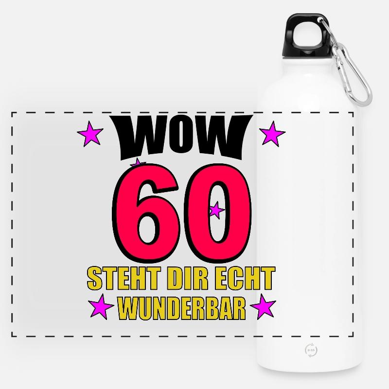 steht dir echt wunderbar - Panorama Trinkflasche mit Karabiner 750 ml - Weiß