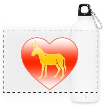 donkey - Panoramic Drinks Bottle with Carabiner 750 ml - white - Front