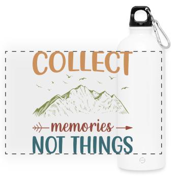 Montagnes - Collectez des souvenirs, pas des choses - Gourde panoramique avec mousqueton 750 ml - blanc - Devant